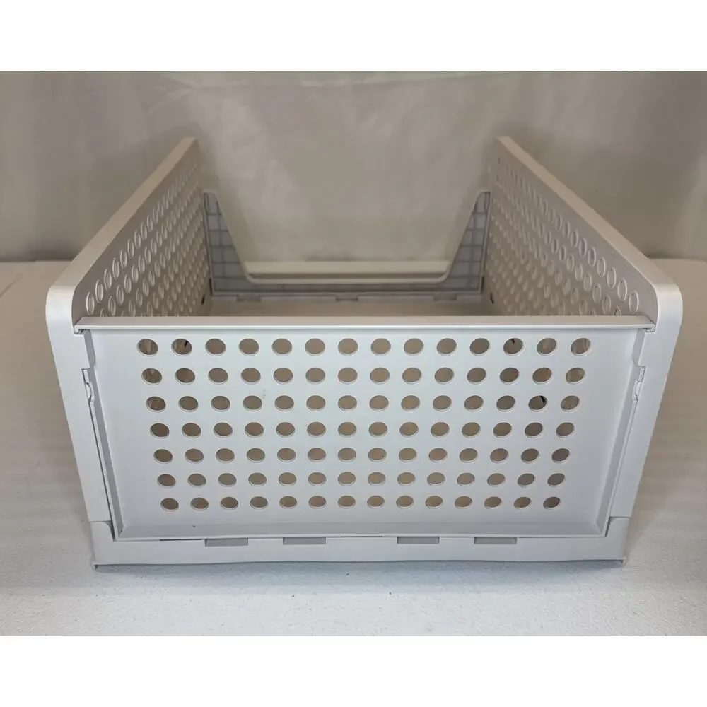 Stackable Plastic Storage Basket Foldable Closet Organizer Drawer Wardrobe Bins